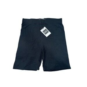 Y&R Black Cotton Spandex Bike Shorts Comfortable Stretchy Athleisure Size S